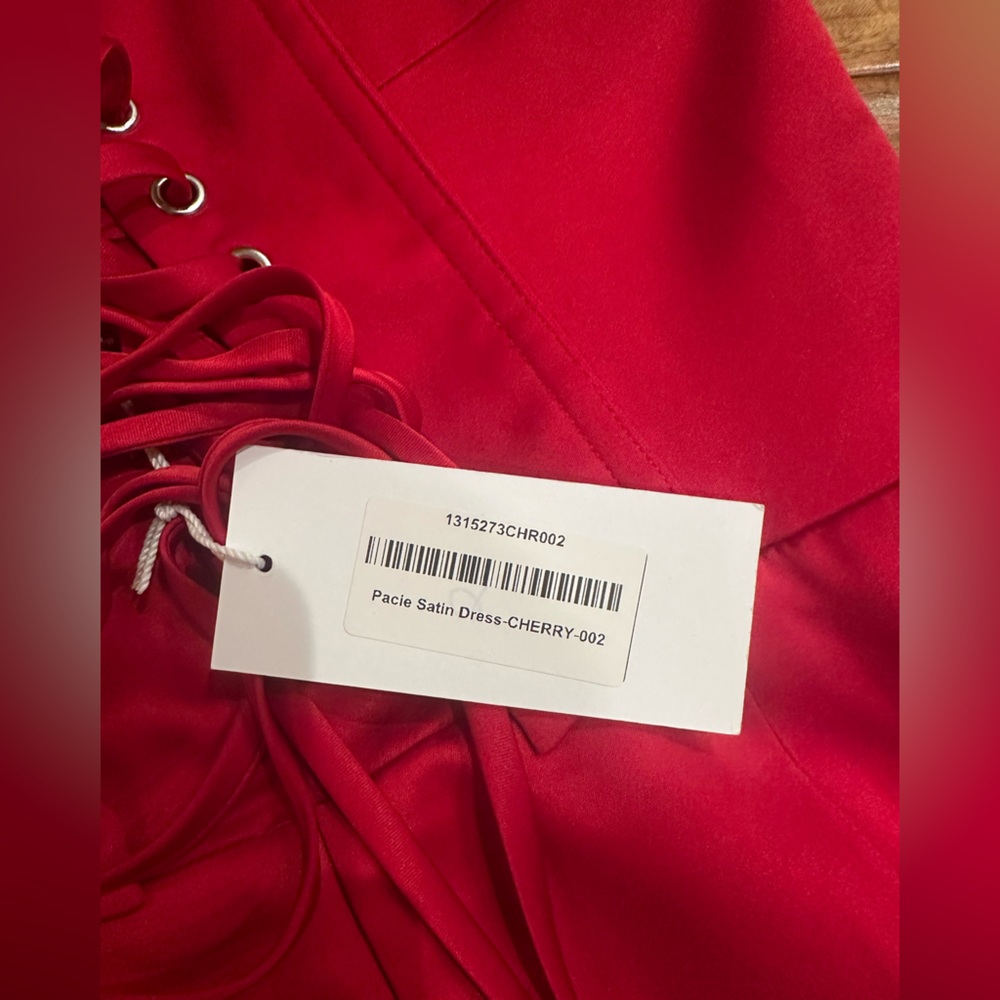 NWT Reformation - Strapless Red Pacie Satin Corset Dress - Size 2 - Picture 6 of 7